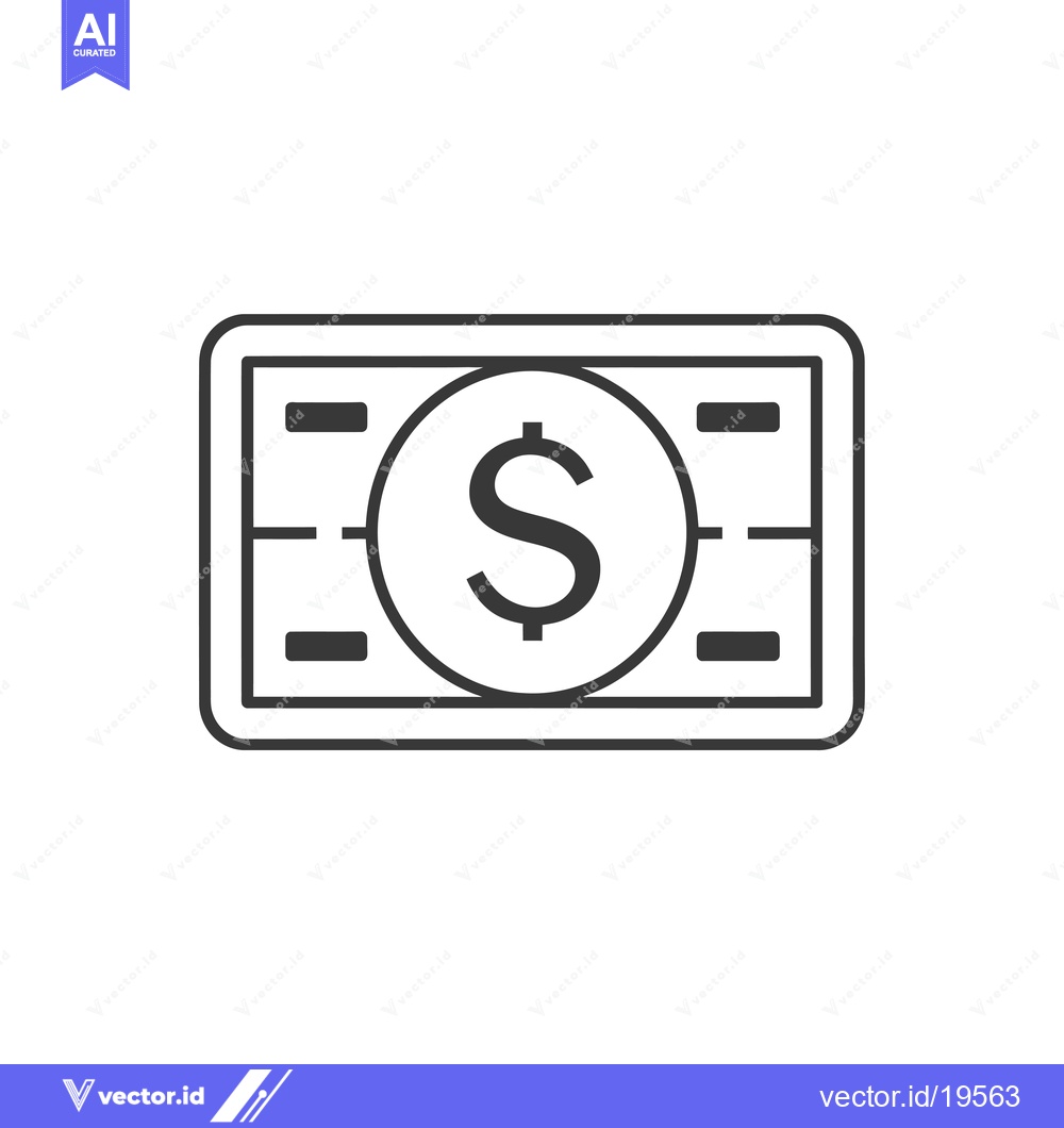 Premium Vector dari A Simple Line Drawing of a Dollar Bill