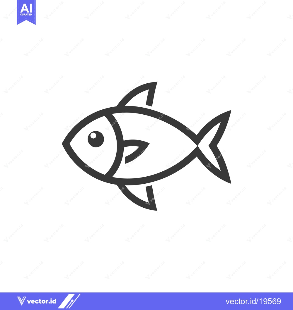 Premium Vector dari A simple line drawing of a fish with a single eye