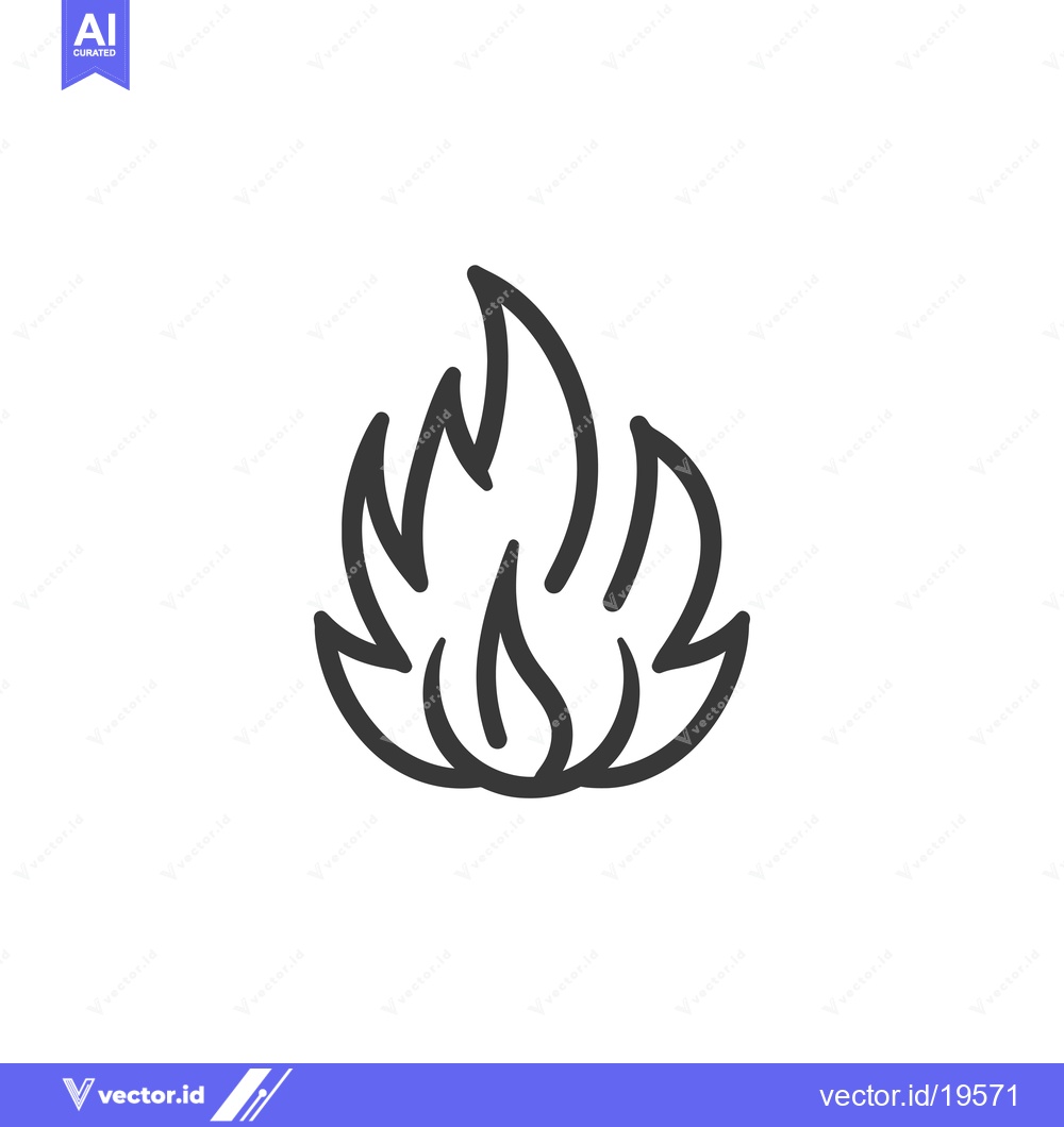Premium Vector dari A simple line drawing of a flame in black
