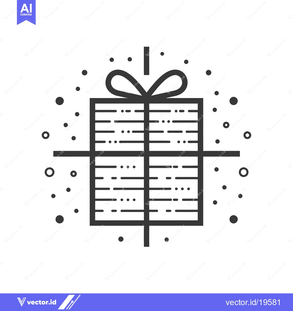 Premium Vector dari A Simple Line Drawing of a Gift Box with a Bow