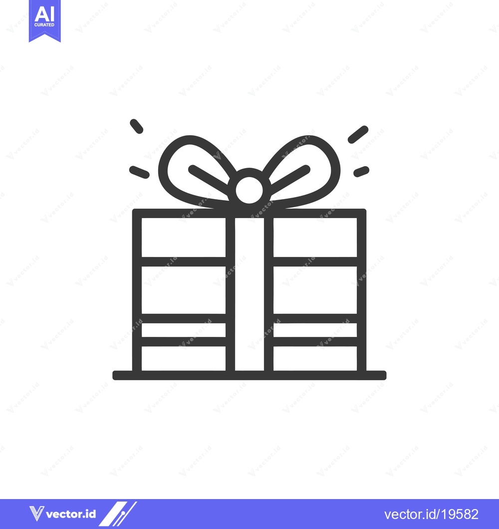 Premium Vector dari A Simple Line Drawing of a Gift Box With a Bow