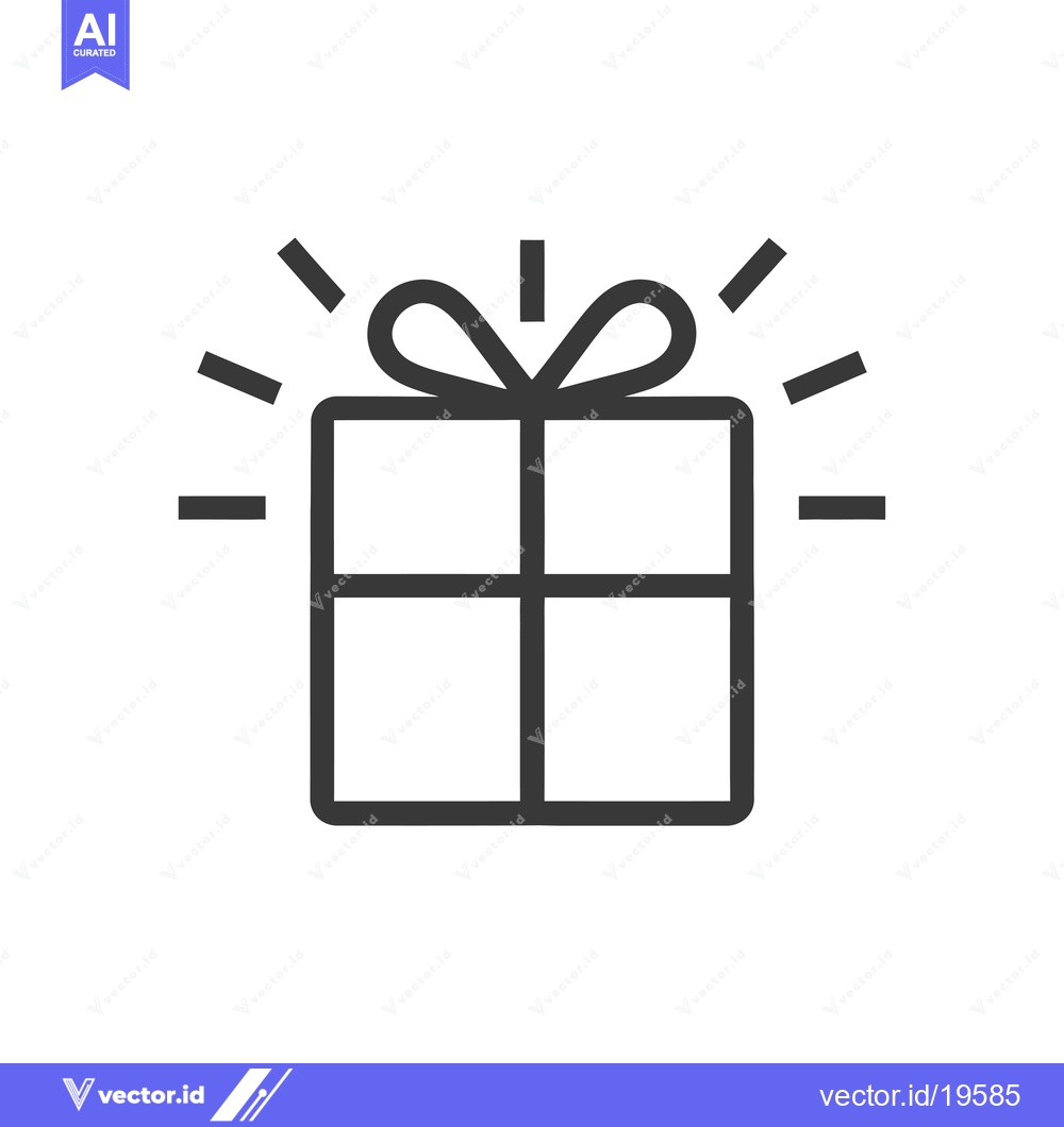 Premium Vector dari A Simple Line Drawing of a Gift Box with a Bow