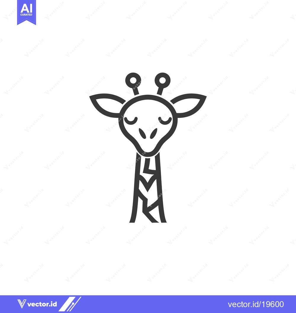 Premium Vector of A simple line drawing of a giraffe's head and neck