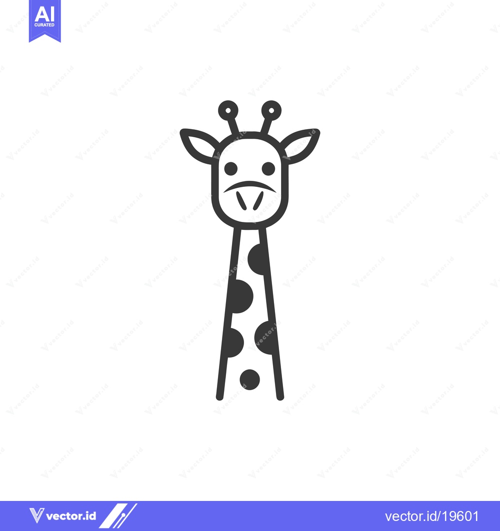 Premium Vector of A Simple Line Drawing of a Giraffe's Head and Neck