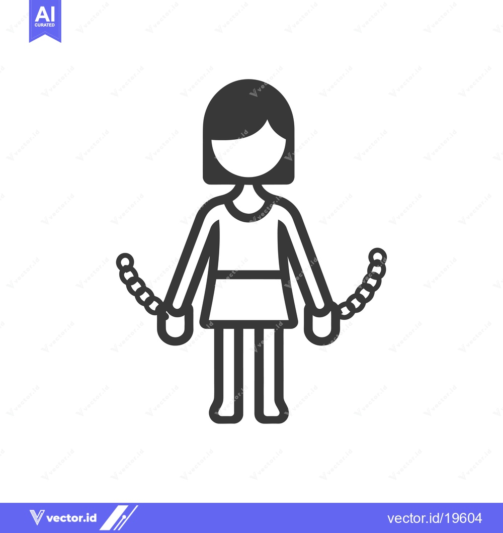 Premium Vector of A Simple Line Drawing of a Girl with Chains on Her Wrists