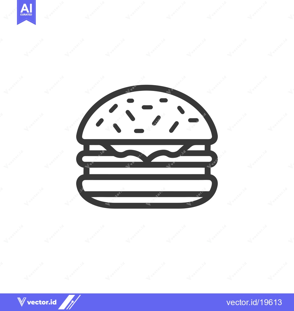 Premium Vector of A simple line drawing of a hamburger