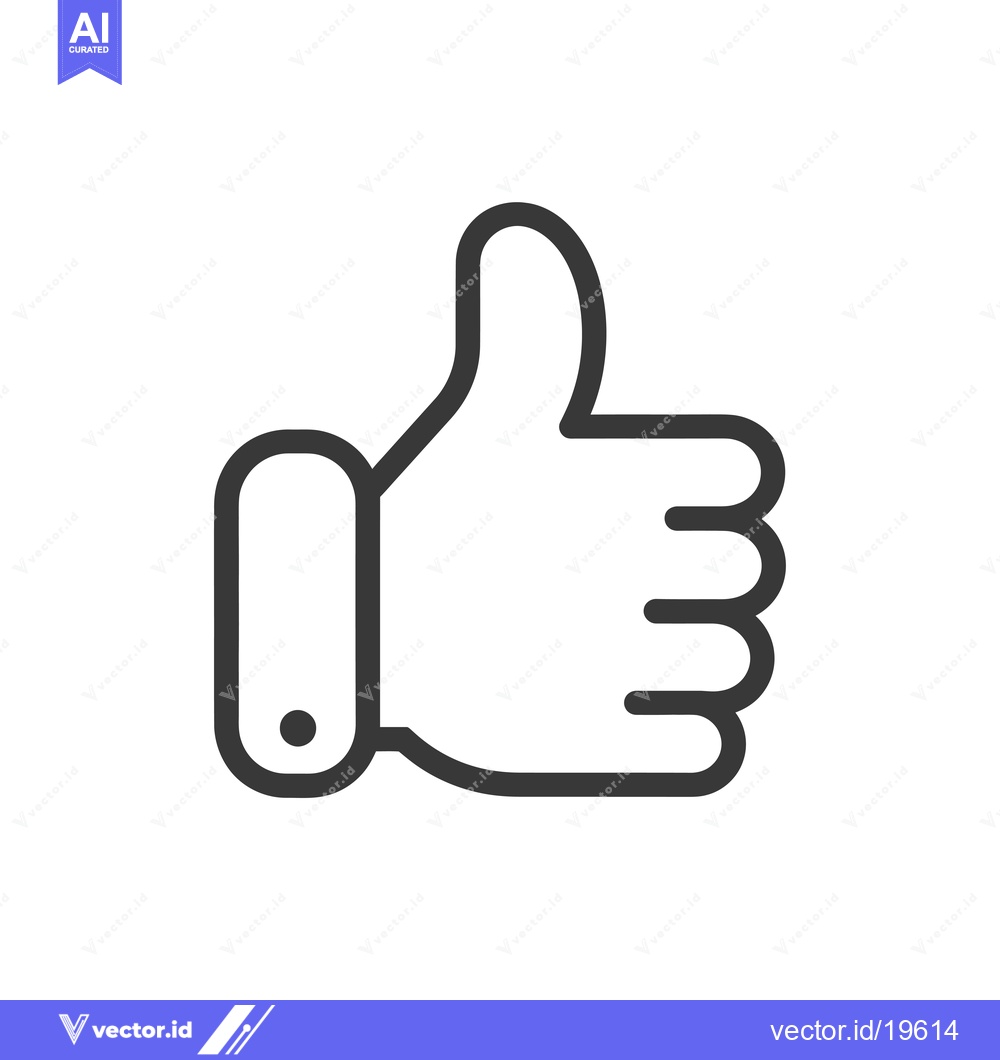 Premium Vector dari A simple line drawing of a hand giving a thumbs up gesture