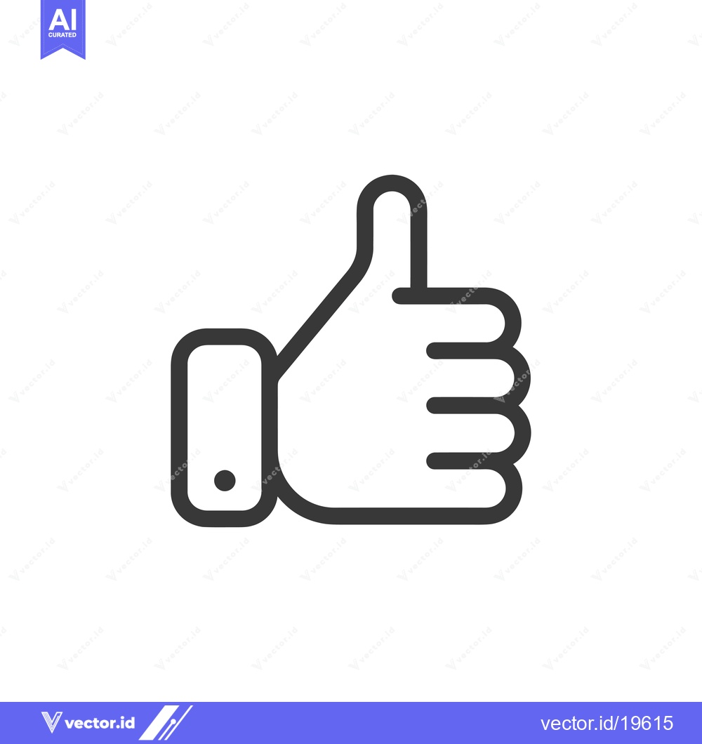 Premium Vector dari A simple line drawing of a hand giving a thumbs up gesture