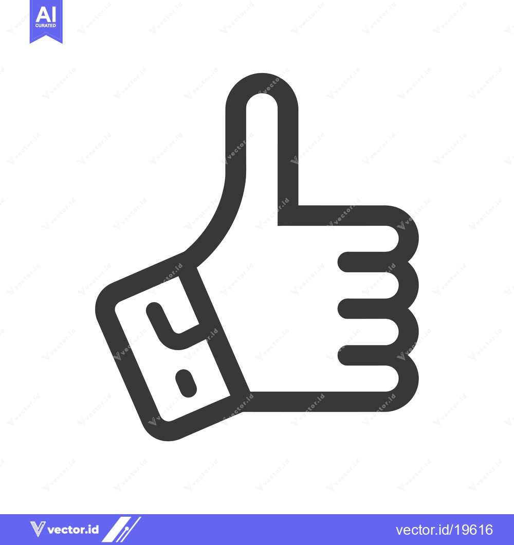 Premium Vector of A simple line drawing of a hand giving a thumbs up gesture
