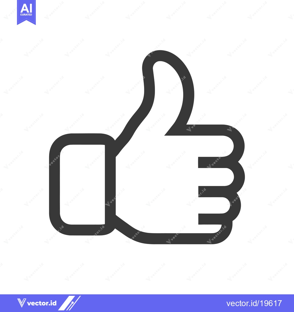 Premium Vector dari A simple line drawing of a hand giving a thumbs up gesture.