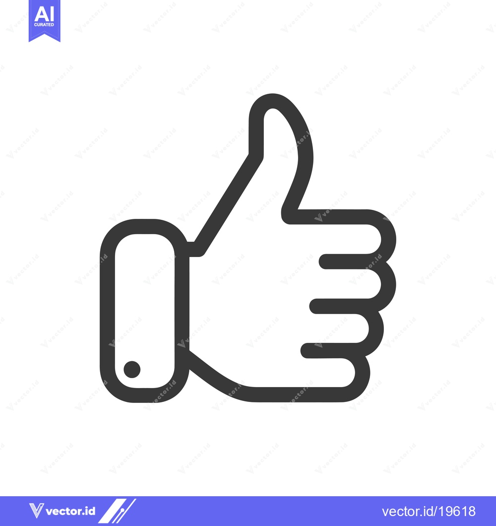 Premium Vector of A simple line drawing of a hand giving a thumbs up gesture.