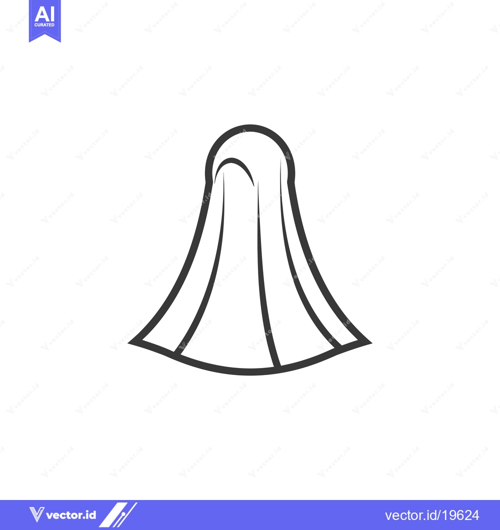 Premium Vector dari A simple line drawing of a head covered by a hijab