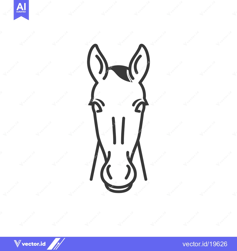 Premium Vector dari A Simple Line Drawing of a Horse's Head