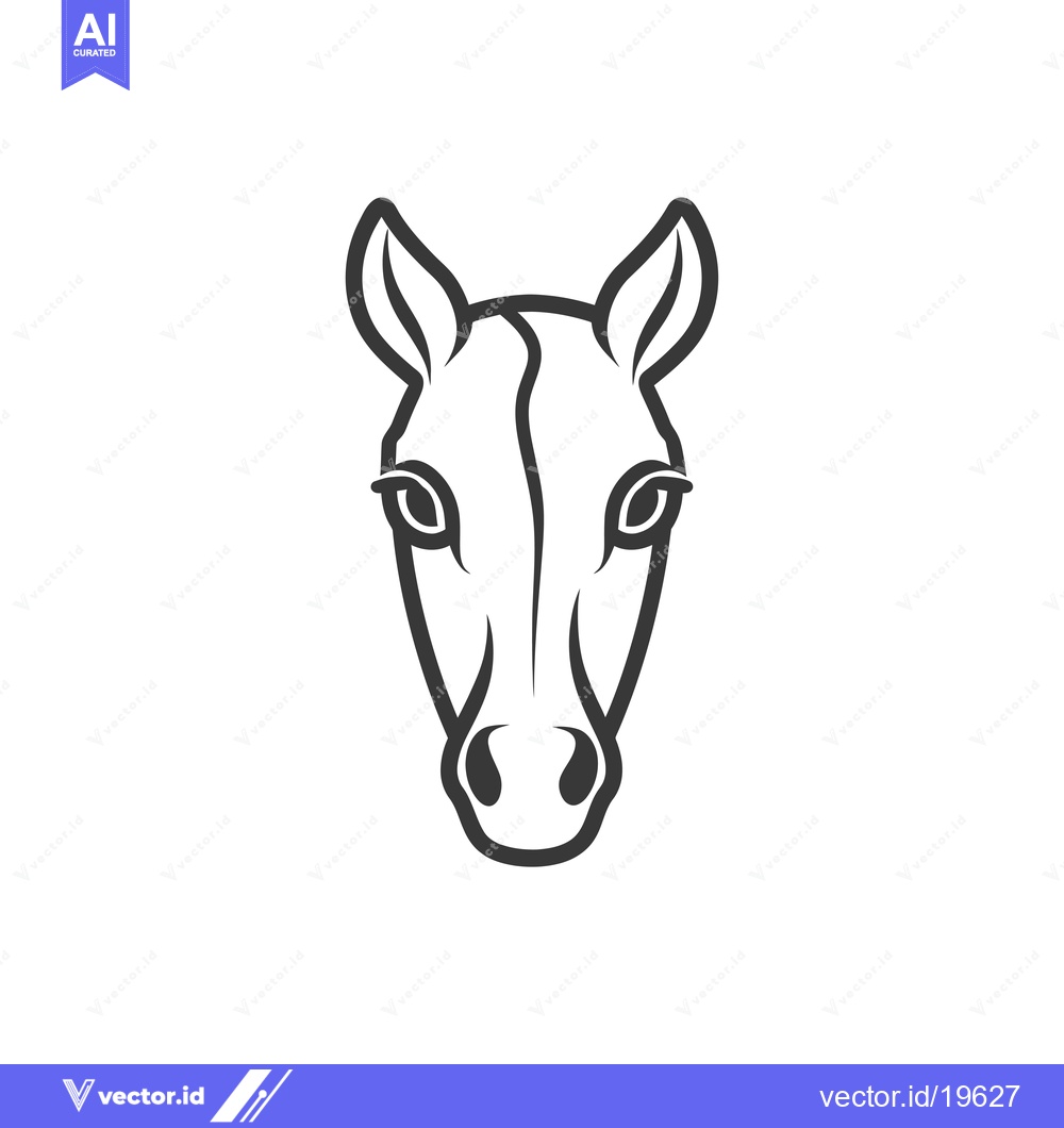 Premium Vector of A Simple Line Drawing of a Horse's Head