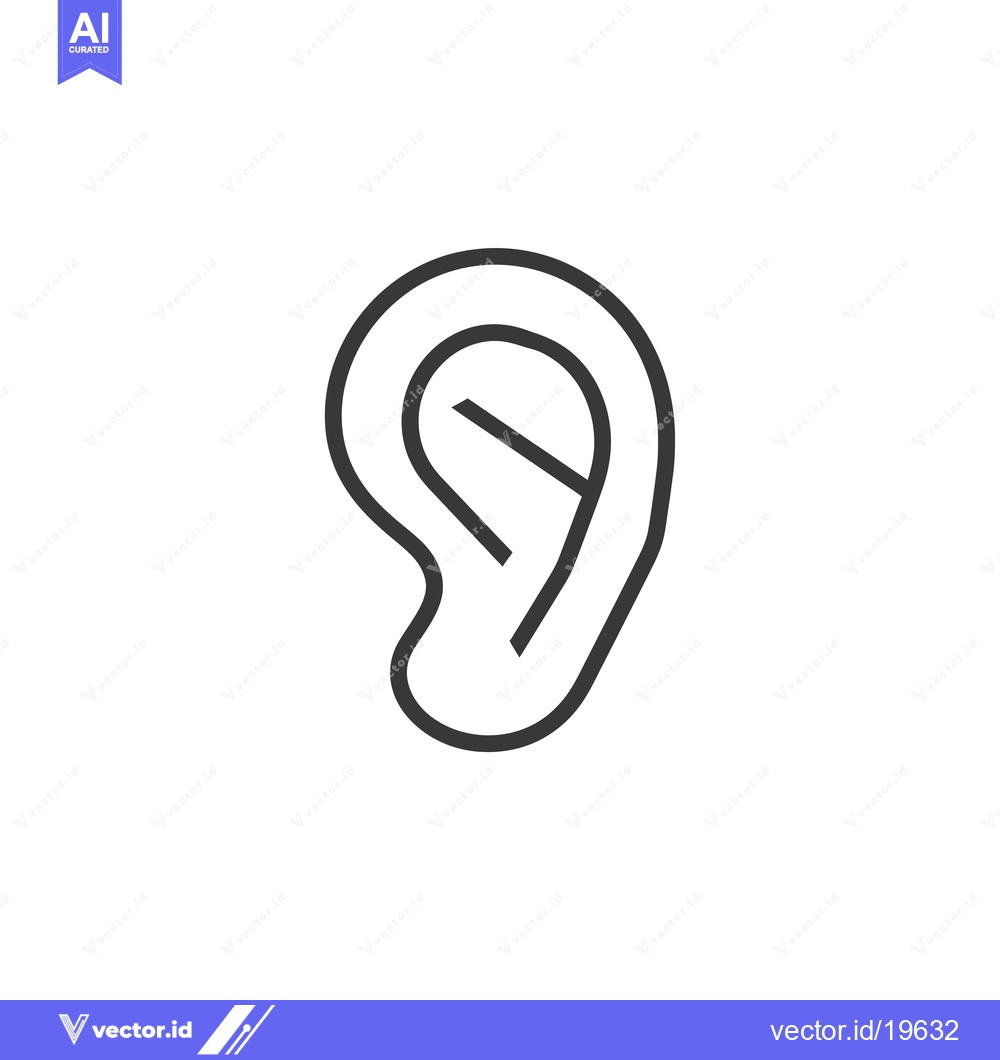 Premium Vector dari A simple line drawing of a human ear