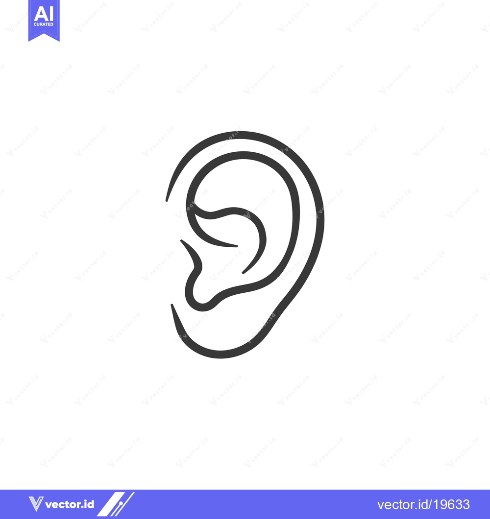 Premium Vector dari A simple line drawing of a human ear