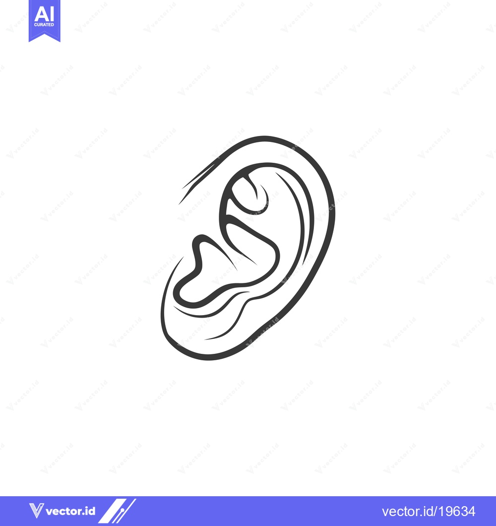 Premium Vector dari A Simple Line Drawing of a Human Ear