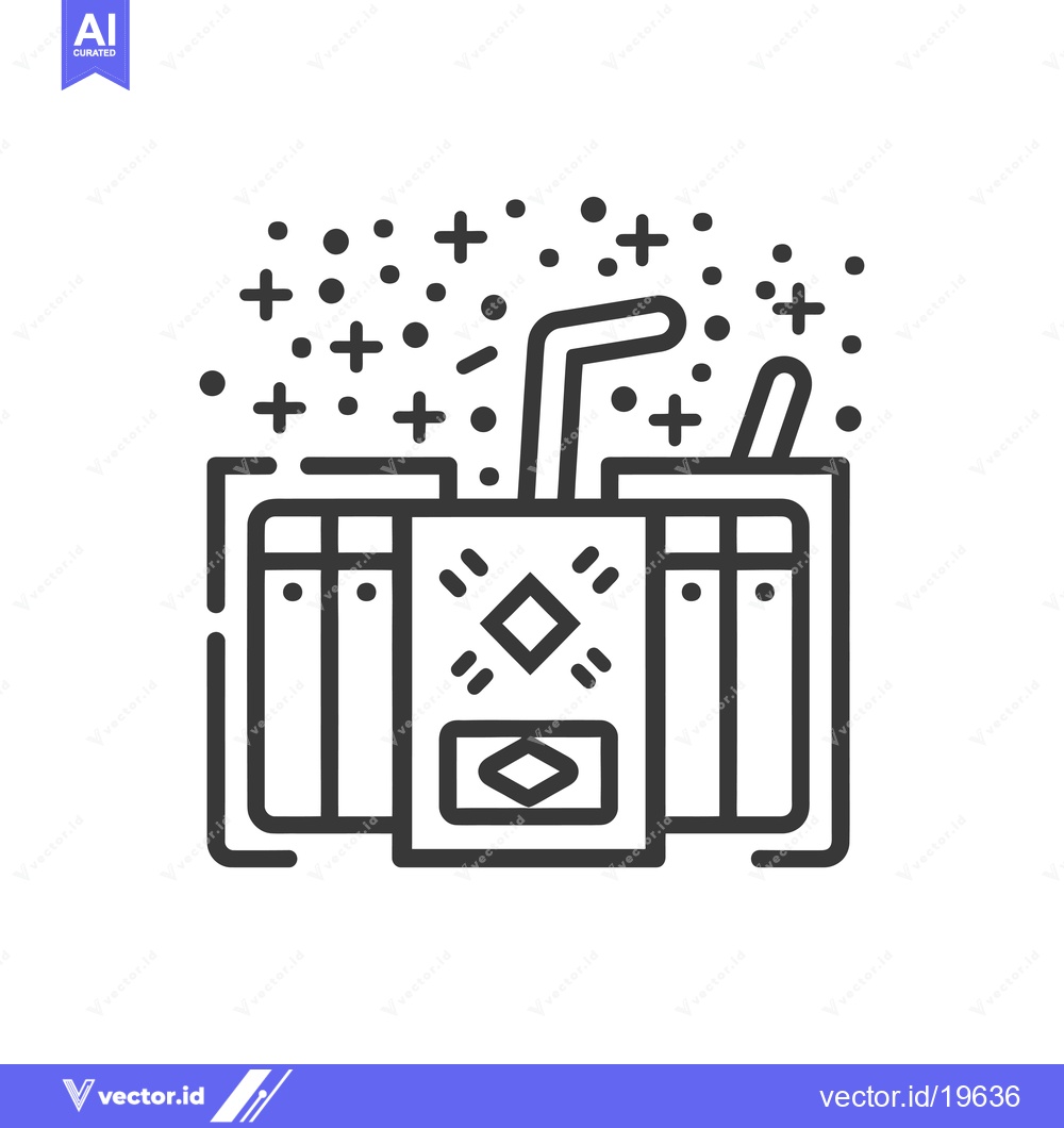 Premium Vector of A simple line drawing of a juice box with a straw sticking out