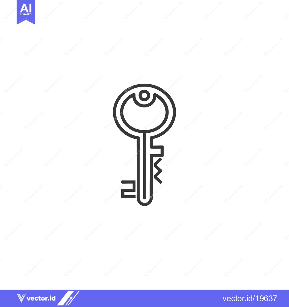 Premium Vector dari A Simple Line Drawing of a Key