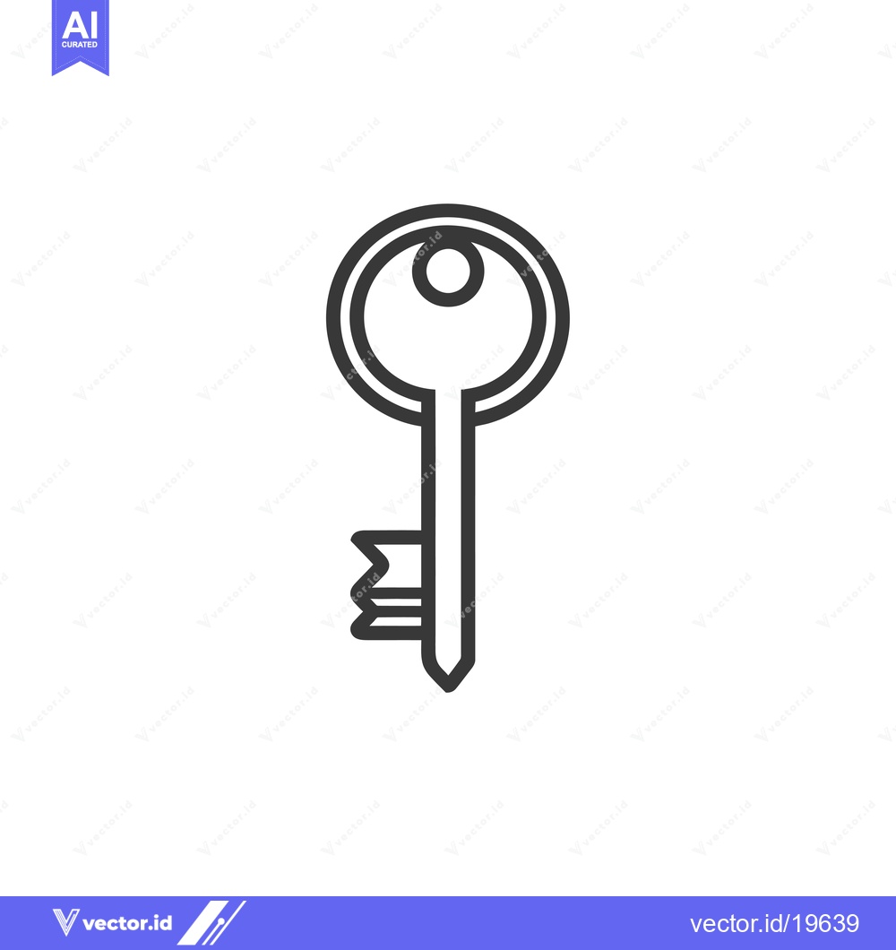 Premium Vector dari A simple line drawing of a key with a circular head