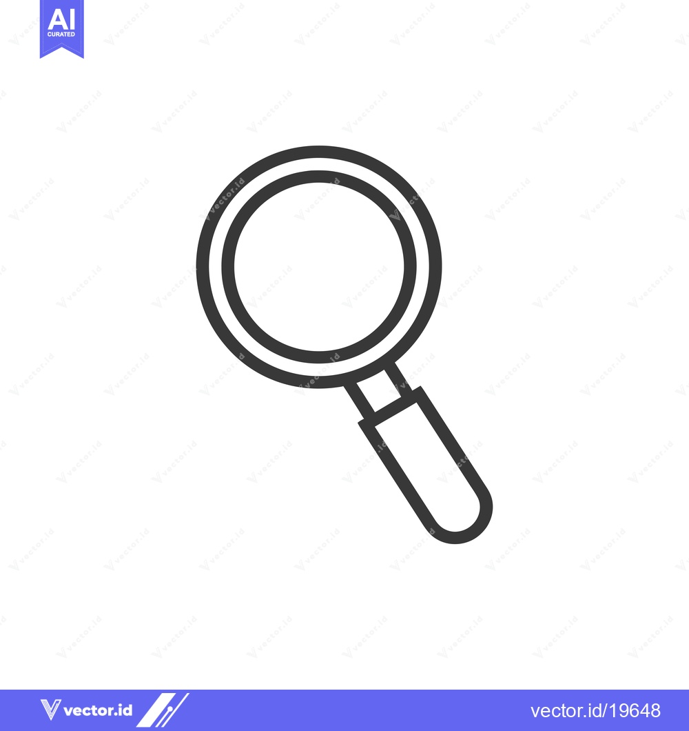 Premium Vector dari A Simple Line Drawing of a Magnifying Glass