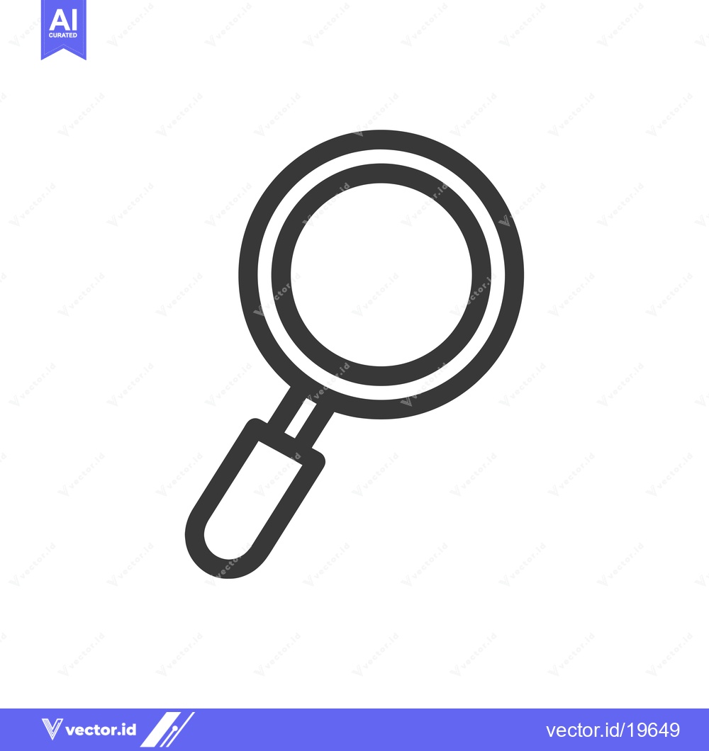 Premium Vector of A Simple Line Drawing of a Magnifying Glass