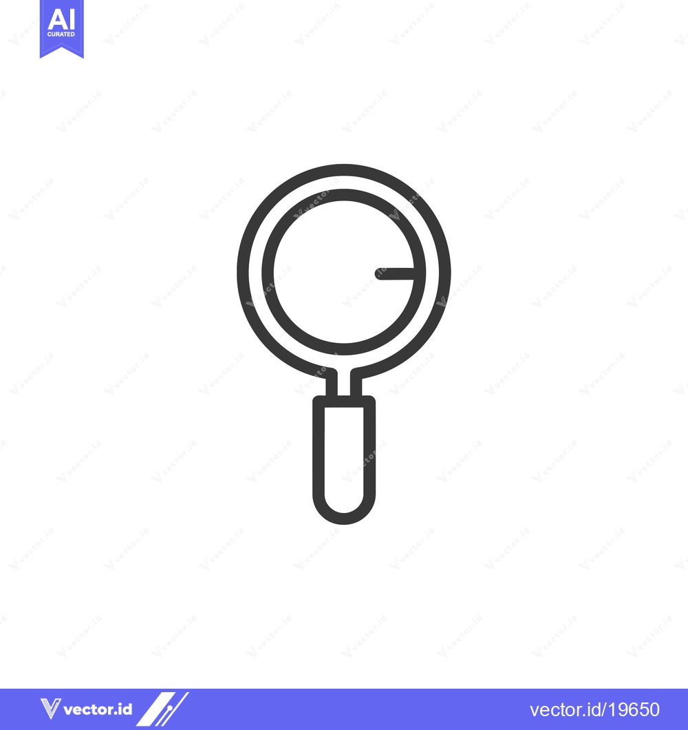 Premium Vector of A Simple Line Drawing of a Magnifying Glass
