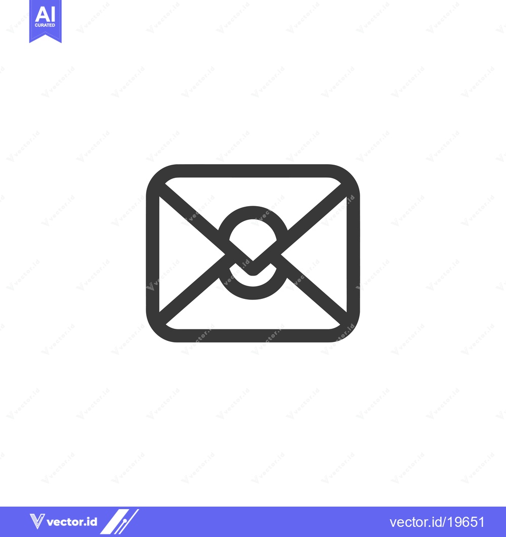 Premium Vector dari A Simple Line Drawing of a Mail Envelope with a Circle in the Center