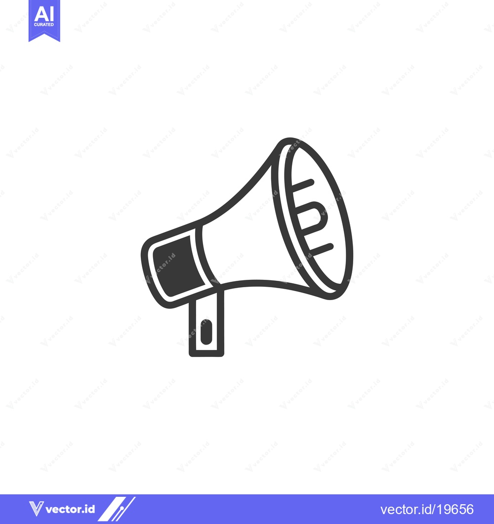 Premium Vector of A Simple Line Drawing of a Megaphone