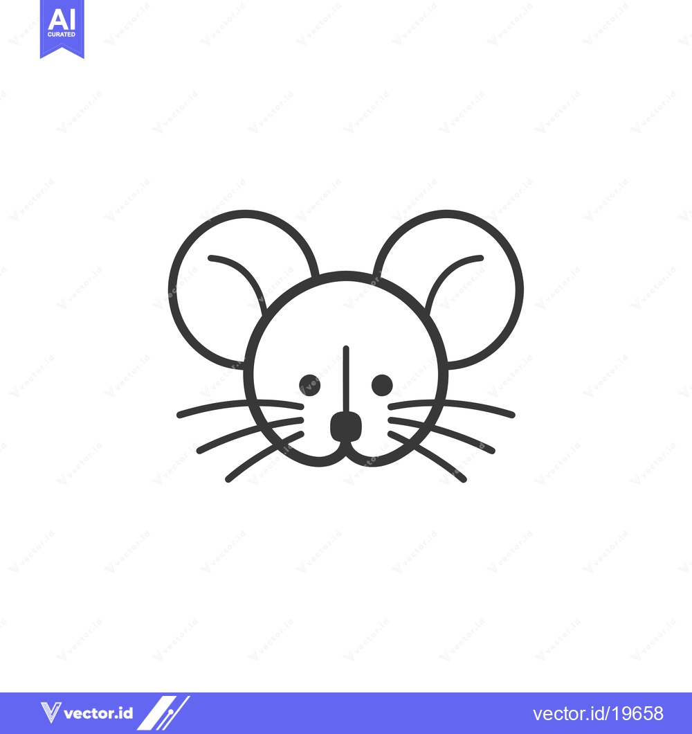 Premium Vector dari A Simple Line Drawing of a Mouse's Face