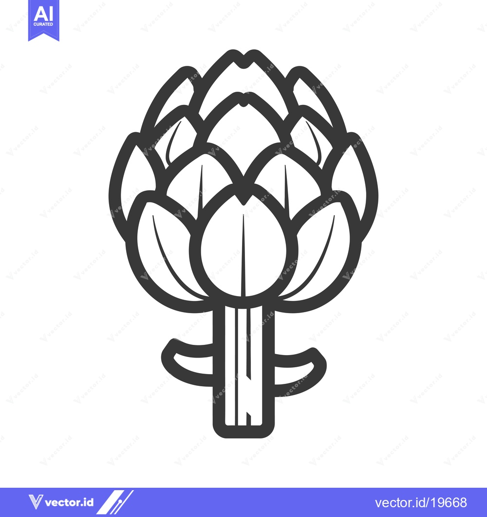 Premium Vector dari A simple line drawing of an artichoke