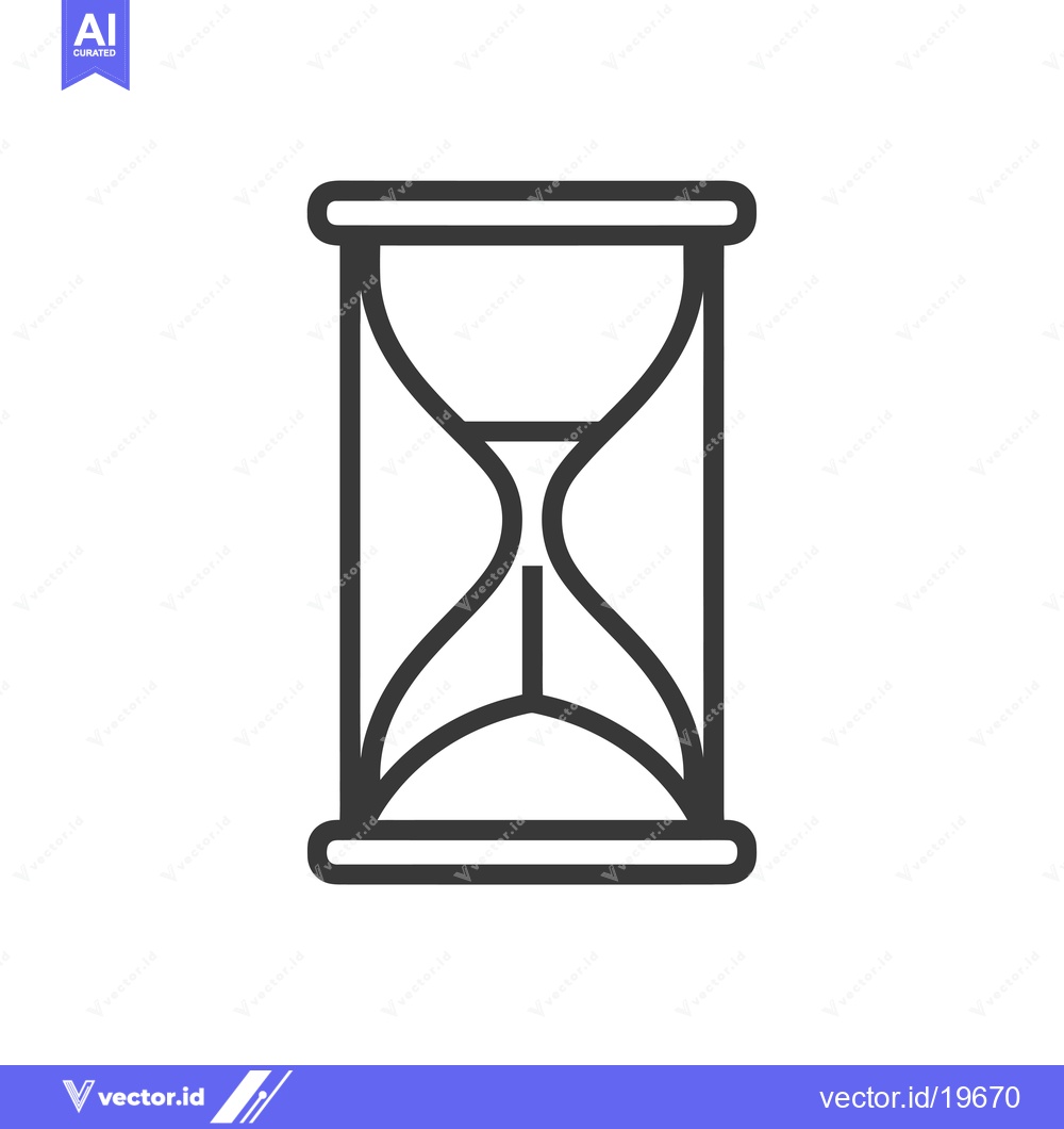 Premium Vector of A simple line drawing of an hourglass