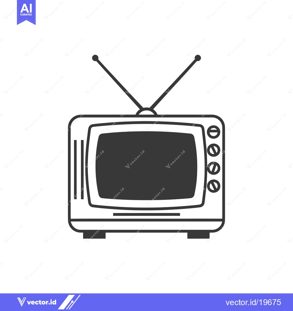 Premium Vector dari A Simple Line Drawing of an Old Television with Antennae