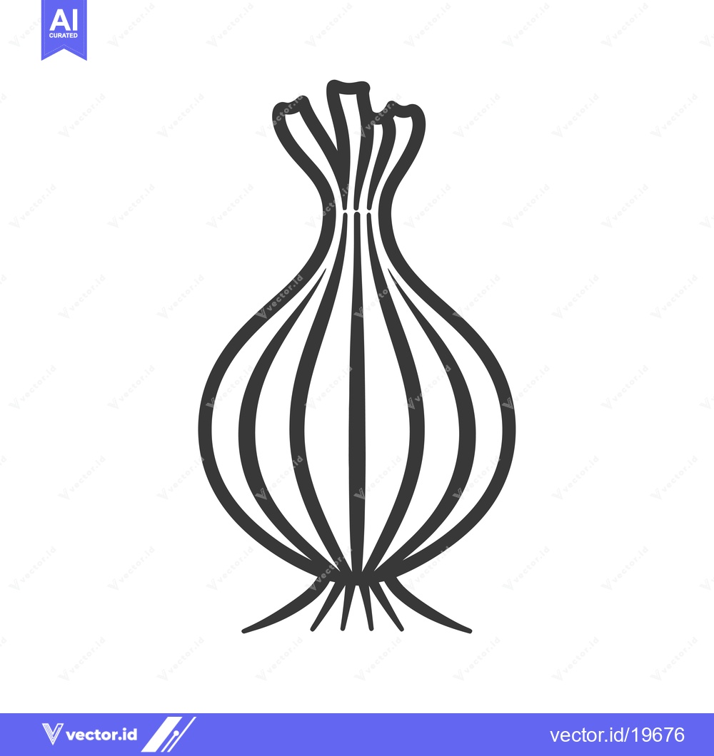 Premium Vector dari A simple line drawing of an onion