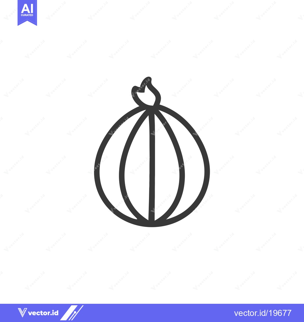 Premium Vector dari A simple line drawing of an onion