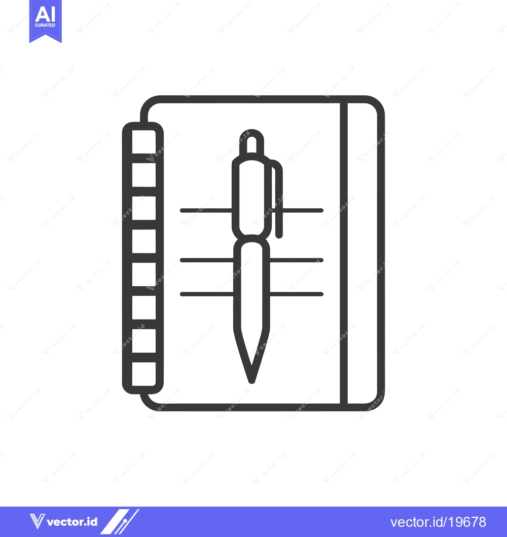 Premium Vector dari A simple line drawing of a notepad and pen
