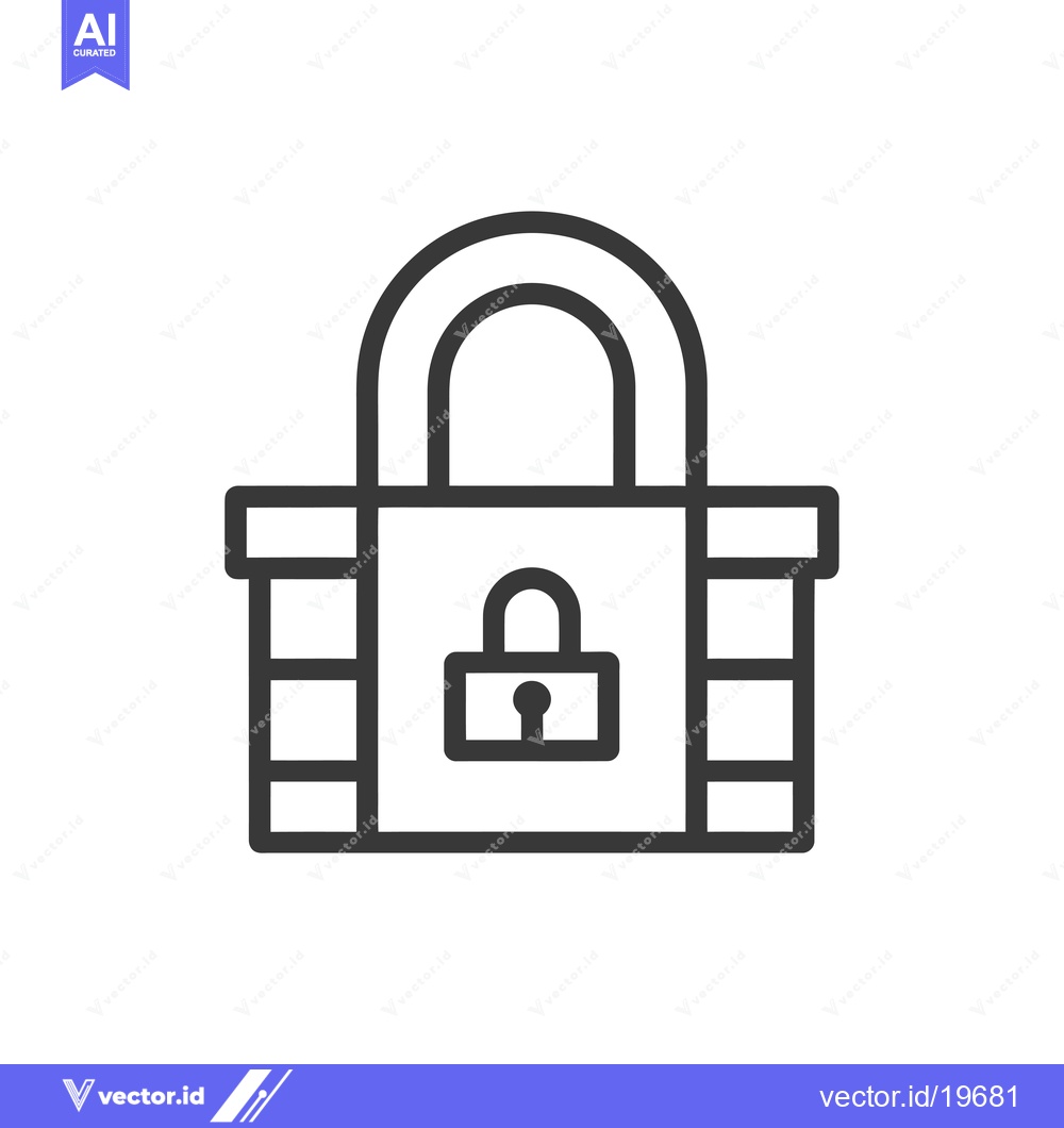 Premium Vector dari A Simple Line Drawing of a Padlock Inside a Box