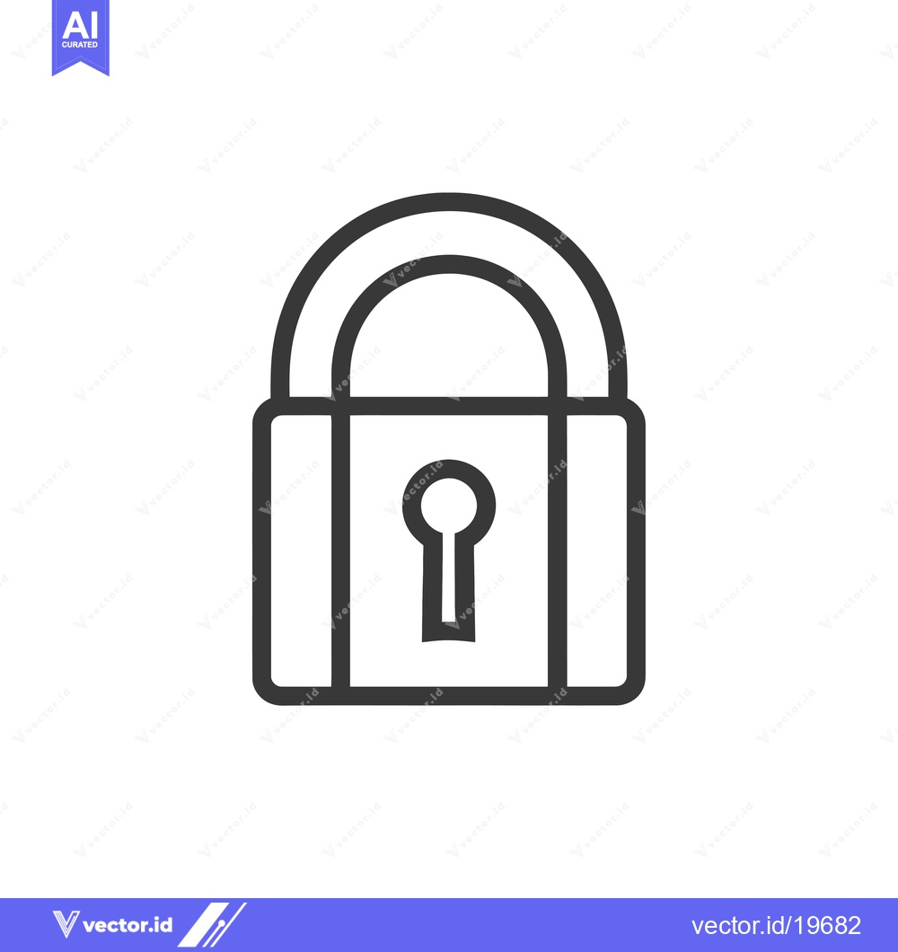 Premium Vector of A simple line drawing of a padlock with a keyhole