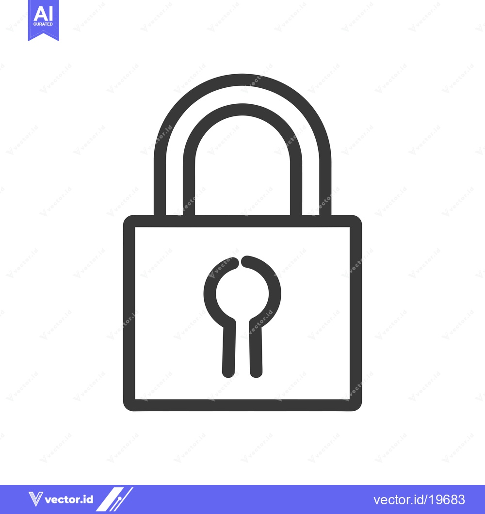 Premium Vector dari A simple line drawing of a padlock with a keyhole