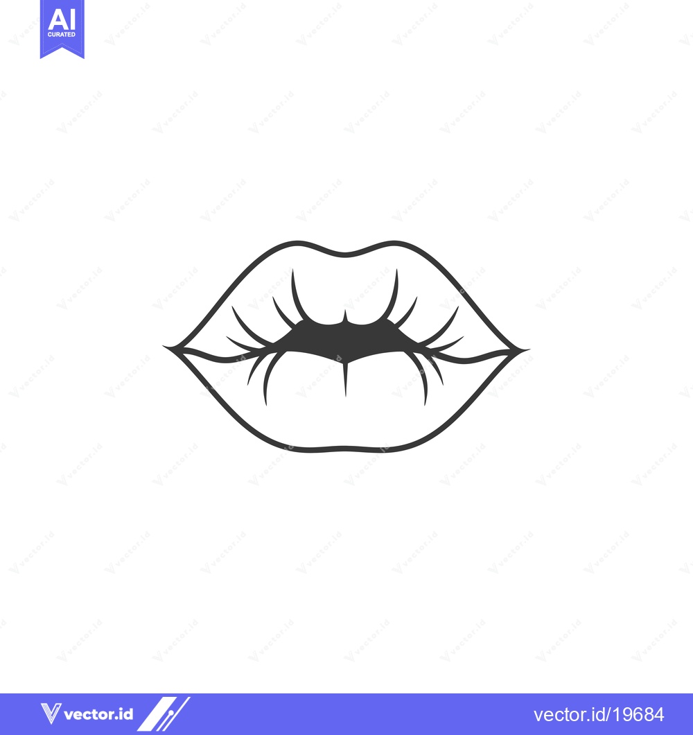 Premium Vector dari A Simple Line Drawing of a Pair of Lips