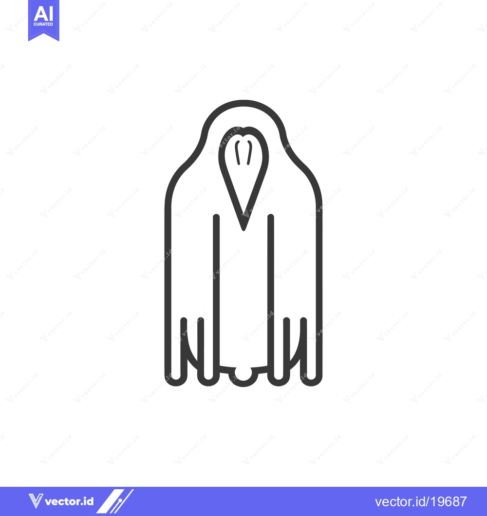Premium Vector dari A simple line drawing of a penguin with a beak
