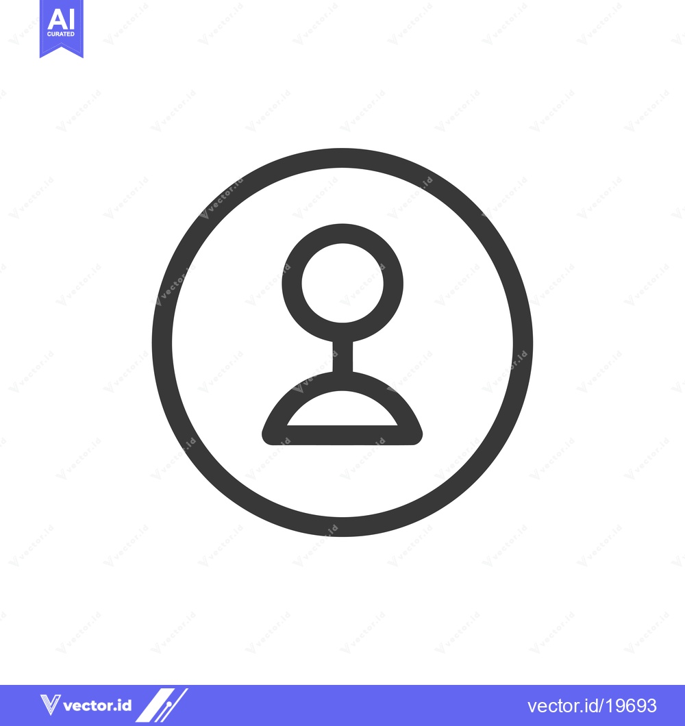 Premium Vector dari A Simple Line Drawing of a Person Icon Inside a Circle