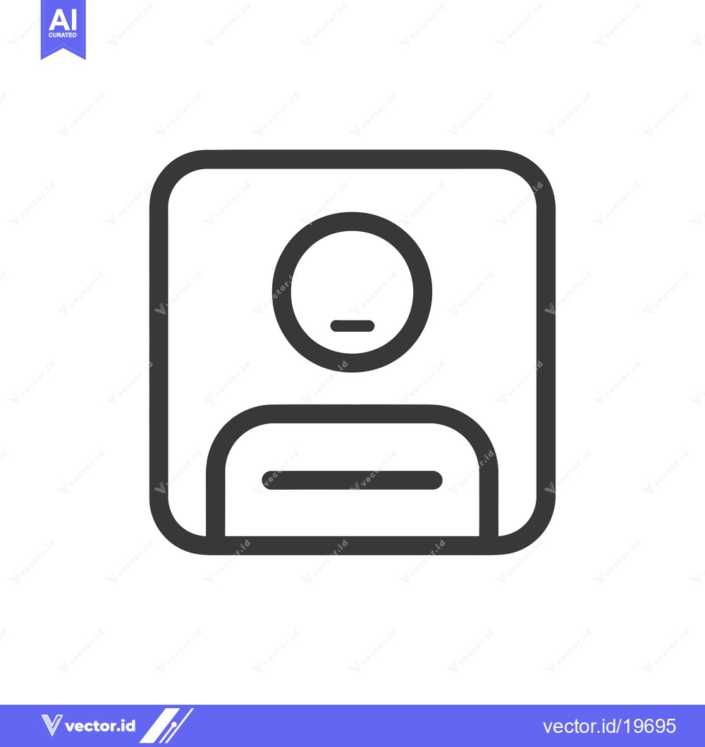 Premium Vector dari A simple line drawing of a person's face and body within a square.