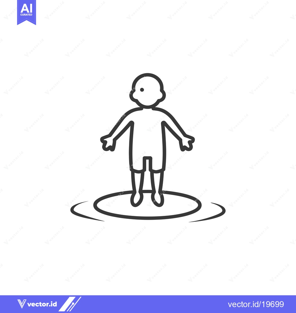 Premium Vector dari A Simple Line Drawing of a Person Standing on a Circle