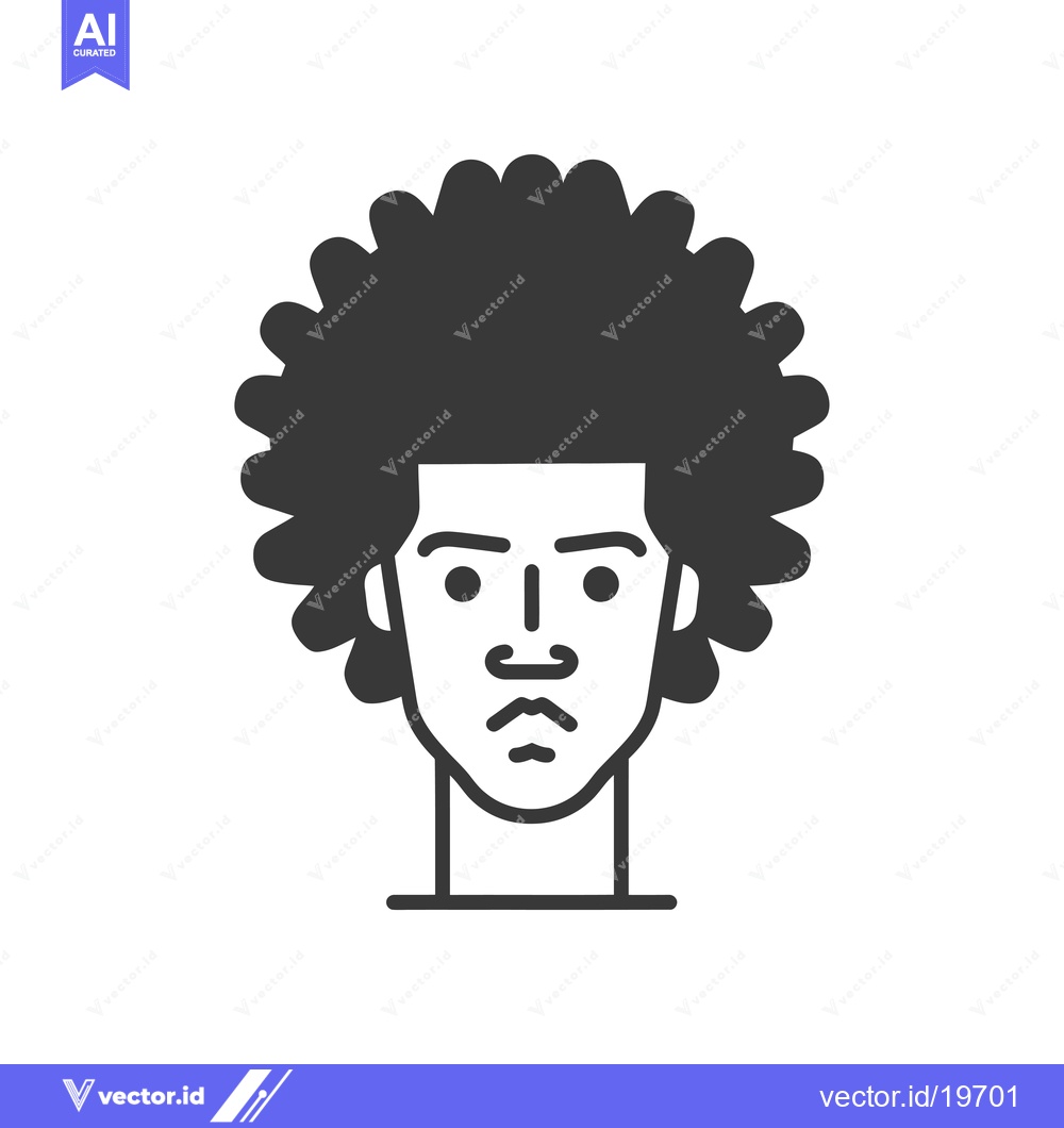 Premium Vector dari A simple line drawing of a person with an afro
