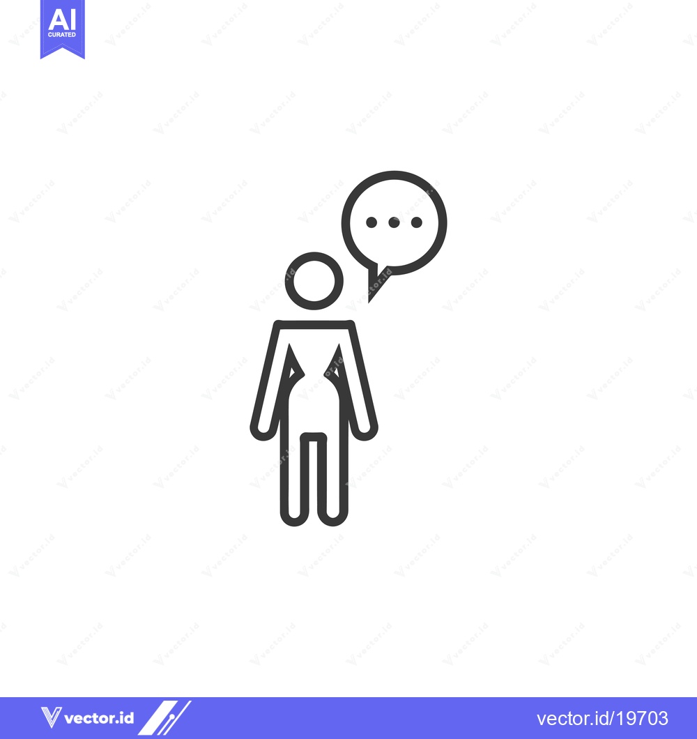 Premium Vector dari A Simple Line Drawing of a Person with a Thought Bubble Above Their He