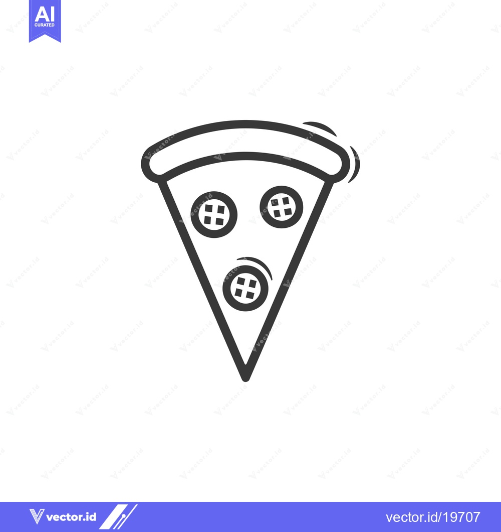 Premium Vector dari A Simple Line Drawing of a Pizza Slice with Toppings