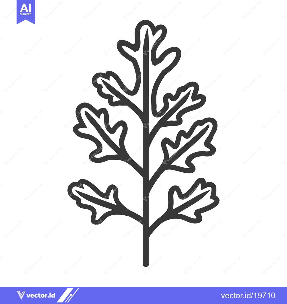Premium Vector dari A Simple Line Drawing of a Plant with Five Leaves