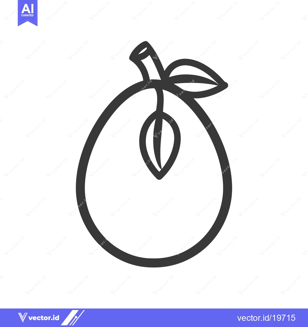 Premium Vector dari A Simple Line Drawing of a Plum with a Leaf