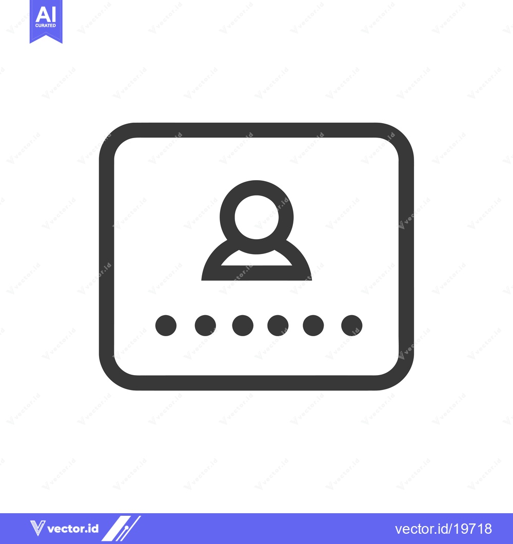 Premium Vector dari A simple line drawing of a profile card with a person icon and dots.